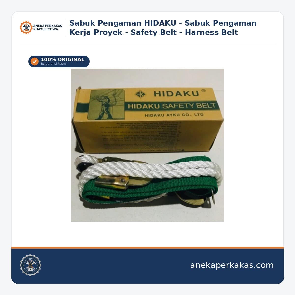 Sabuk Pengaman HIDAKU - Sabuk Pengaman Kerja Proyek - Safety Belt - Harness Belt β Body Harness