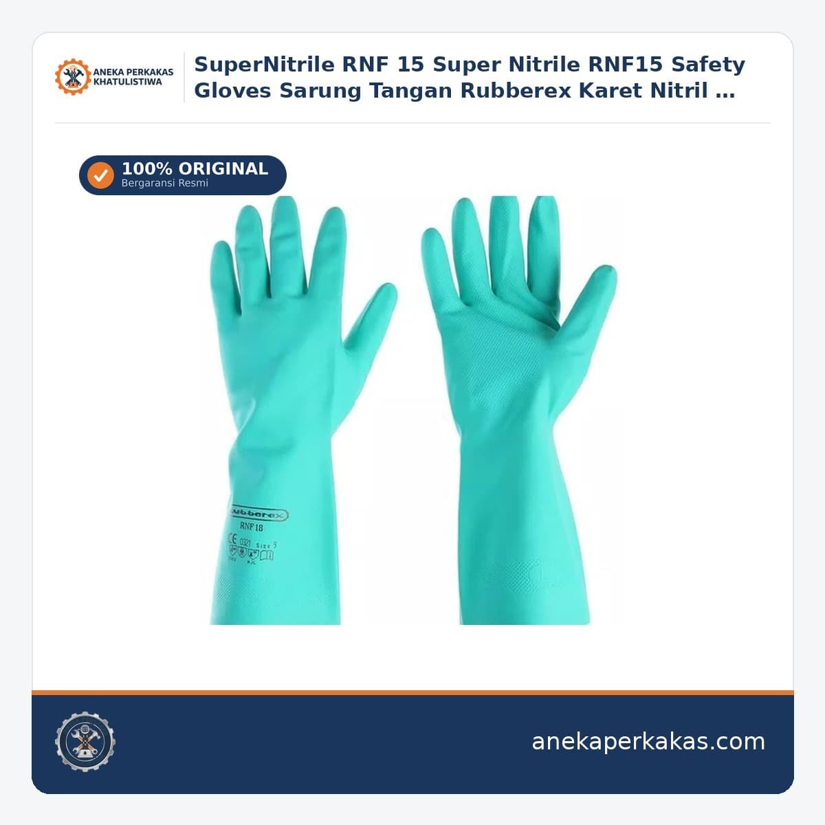 SuperNitrile RNF 15 Super Nitrile RNF15 Safety Gloves Sarung Tangan Rubberex Karet Nitril Tahan Asam β Sarung Tangan Safety
